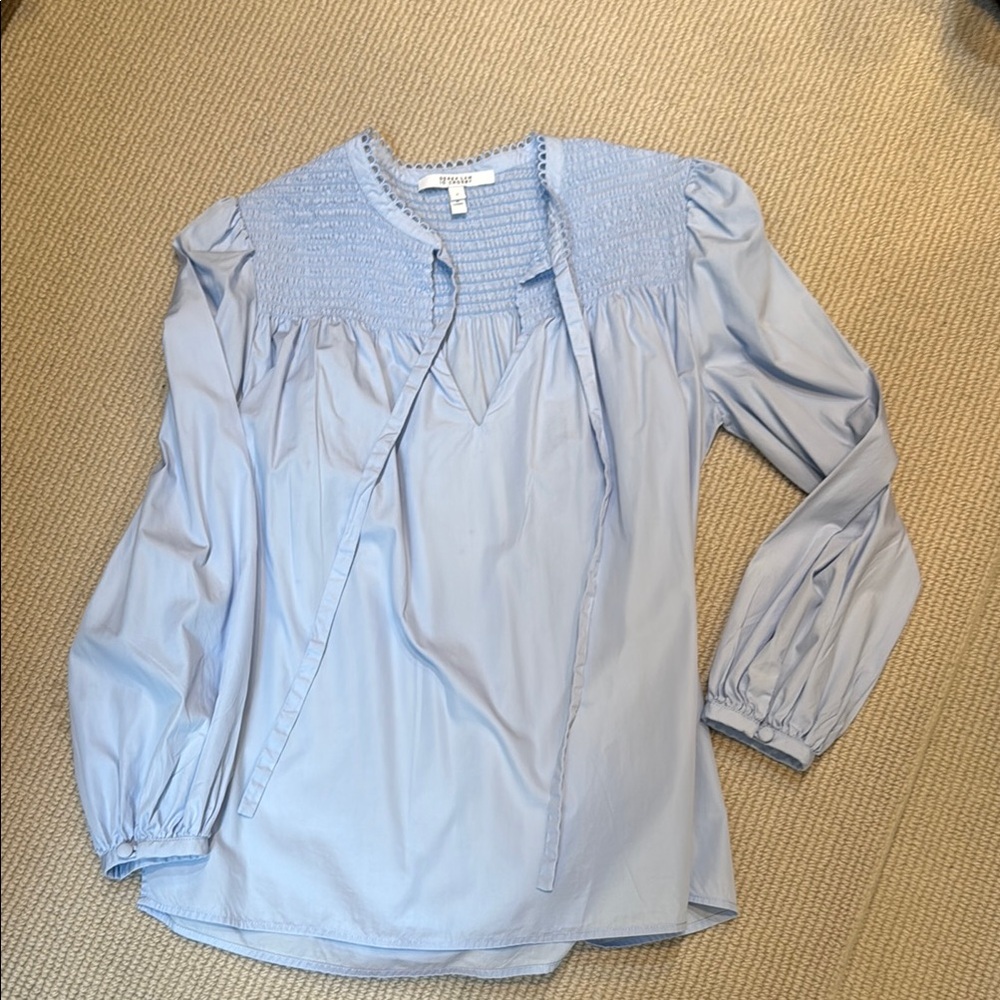 Derek Lam Women's Blue Smocked Top